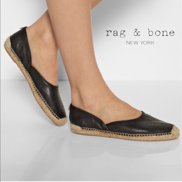 rag & bone Shoes - rag & bone Georgie black leather espadrille flats